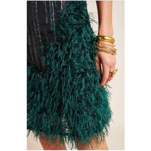 Anthropologie Maeve Jessa Feathered Mini Skirt sz 2